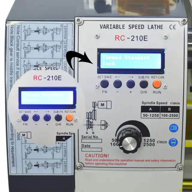Promotion RC-210E Electronic Pulse Metal Lathe 8'16' 028359 - Photo 8