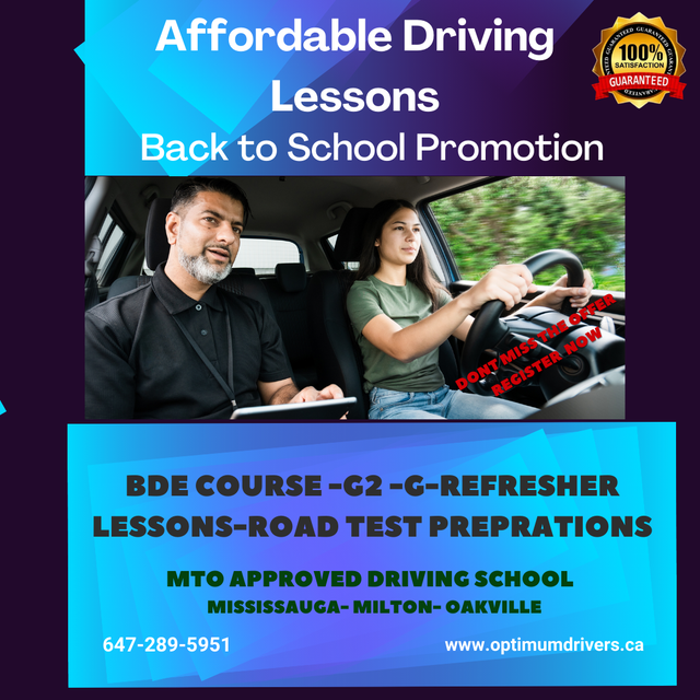Driving Lessons ( MTO Approved & Experienced Instructors)