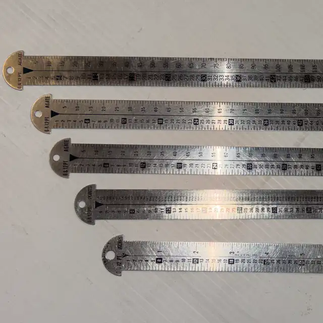 For Sale- Printers Stainless Steel Line Gauges 12'