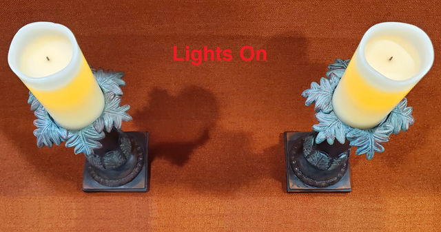 STOUT CANDLE STICKS with ELECTRIC CANDLES  at 12 BUCKS per set - Photo 2