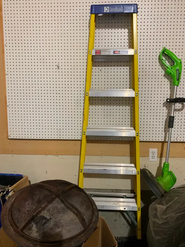 Ladder and heavy duty extension cord