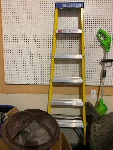 Ladder and heavy duty extension cord