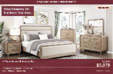 4-Piece Queen Bedroom Set Natural Wood — Free Delivery Nanaimo