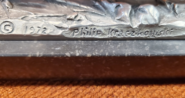 PEWTER SCULPTURE - MARBLE BASE - QUALITY ITEM - 25 BUCKS - Photo 5