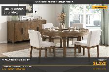 5-Piece Round Dining Set Solid Wood — Free Delivery Nanaimo