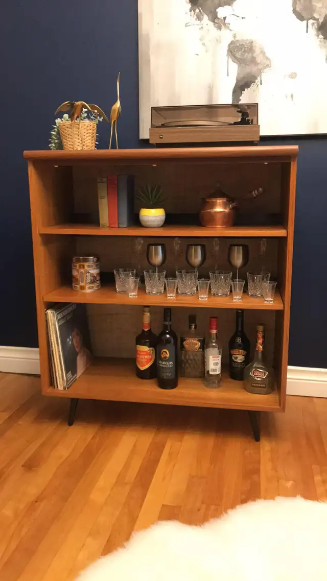 Mid century. TEAK TECK.  Crédence, buffet disque vinyle, audio - Photo 6