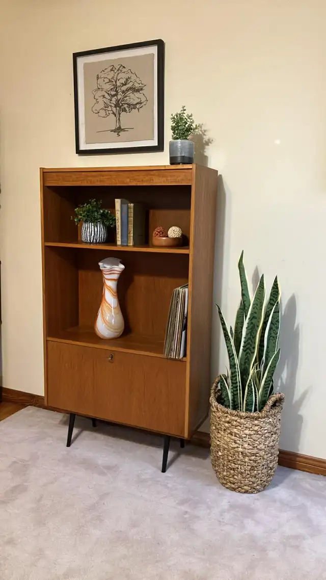 Mid century. TEAK TECK. Buffet, console, bar, bahut disques viny - Photo 3