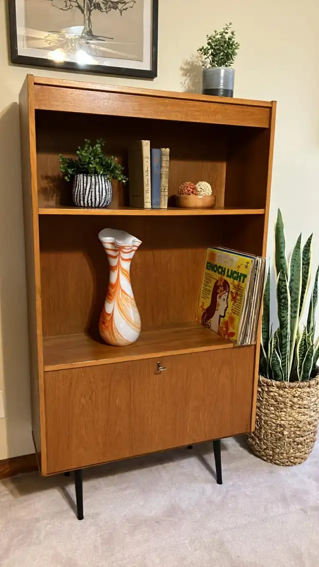 Mid century. TEAK TECK. Buffet, console, bar, bahut disques viny - Photo 5