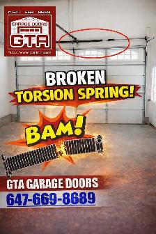 Garage Door Torsion Spring New $169 Replacement