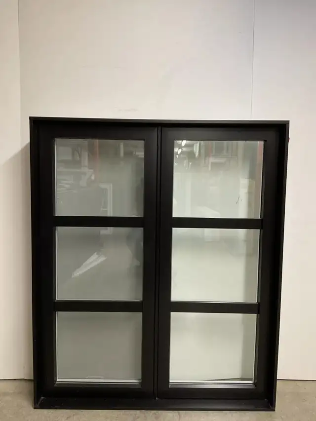 10555BH Fenêtre Battant HYBRIDE Noir 2 sect 1 ouvr 46 1/2 x 55