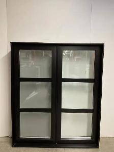 10555BH Fenêtre Battant HYBRIDE Noir 2 sect 1 ouvr 46 1/2 x 55