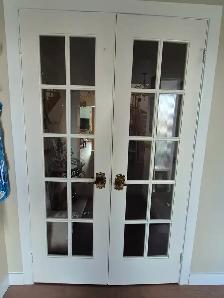 DOUBLE GLASS INSERT DOORS 24 BY 80 SIZE