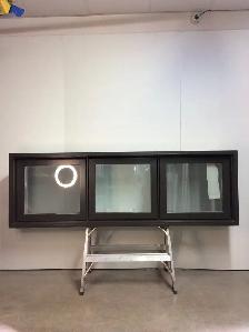 10387BP Fenêtre Battant PVC Brun Com 3 sect 1 ouvr 80 1/4x26 1/4