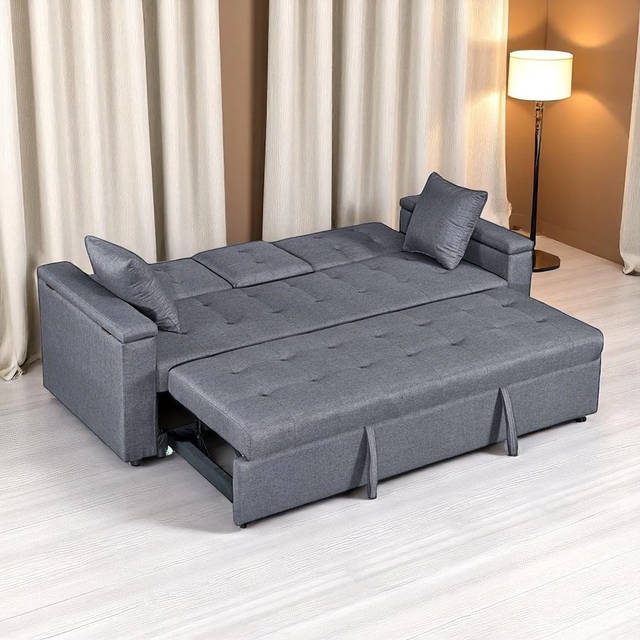 Sleek Sectional Sofa Bed With USB Charging Port In Huge Sale