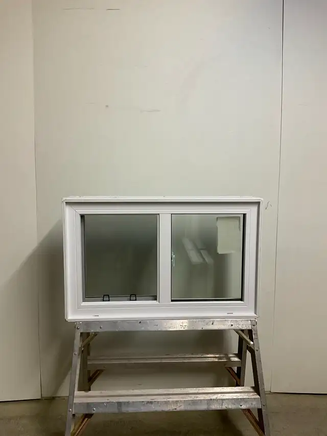 10837CP Fenêtre Coulissante PVC Blanc 2 sect 1 ouv 31 7/8x19 7/8