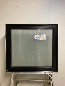 10727AH Fenêtre Auvent HYBRIDE Noir Verre sablé 37 x 34 1/2