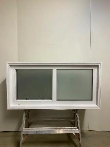 10786CP Fenêtre Coulissante PVC Verre sablé 47 7/8 x 24 1/4