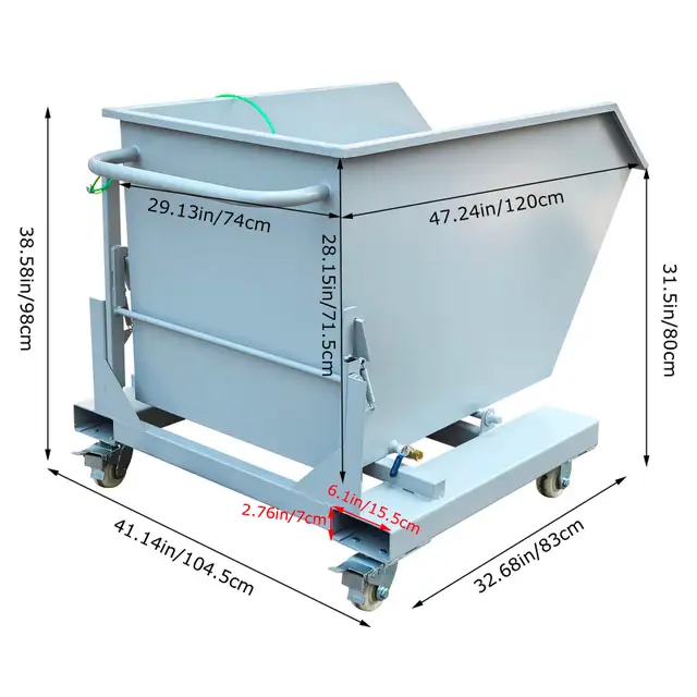 Self-Dumping Steel Hopper for Manual Operation Forklifts 170166 - Photo 9