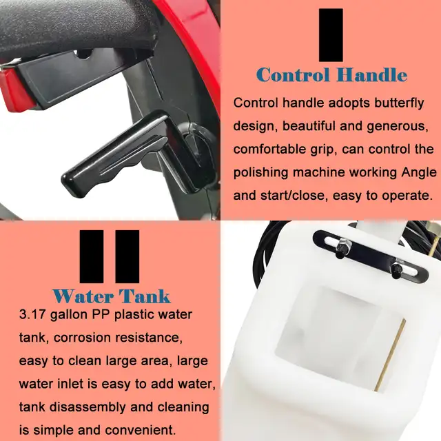 17' Red Floor Scrubber Buffer Polisher Machine 056648 - Photo 3