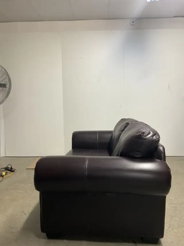 Causeuse  en cuir Brun Marron - Photo 4