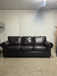 Sofa 3 places en cuir Brun Marron