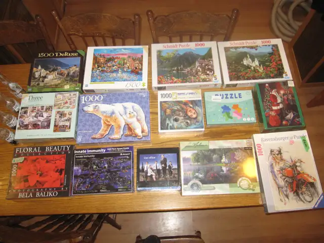 80 BRAND NEW 1000,1500 PIECE PUZZLES FACTORY SEALED $10-$6 - Photo 2
