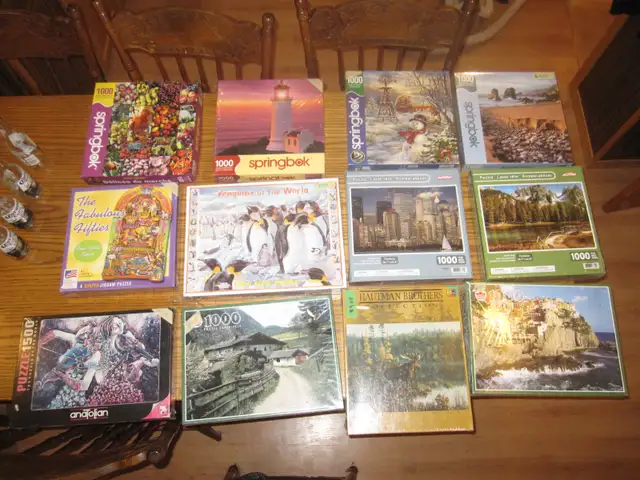 80 BRAND NEW 1000,1500 PIECE PUZZLES FACTORY SEALED $10-$6 - Photo 5