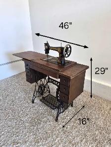DELIVERY AVAILABLE Singer Treadle Vintage Sewing Machine Antique - Photo 10