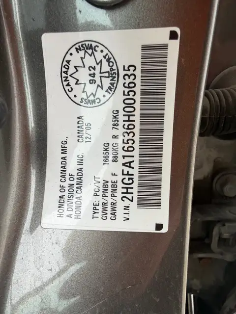 2006 Honda Civic Sdn LX Brand New Safety only 52km - Photo 18