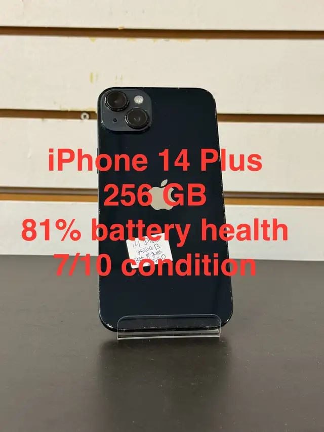 iPhone 14 Plus 256GB 81% battery health 8/10 condition