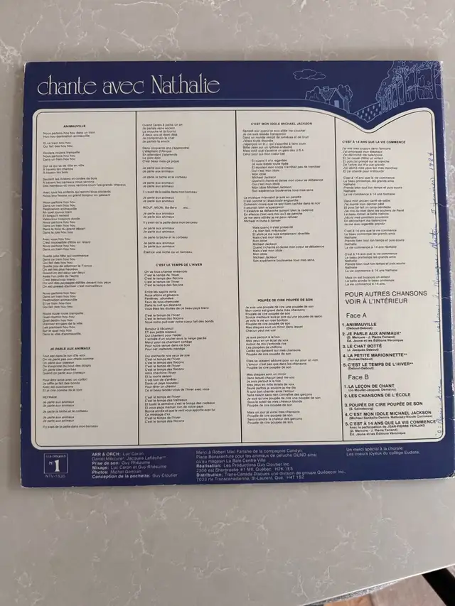 Collection de 3 Disques vinyle Nathalie Simard Emfants - Photo 3