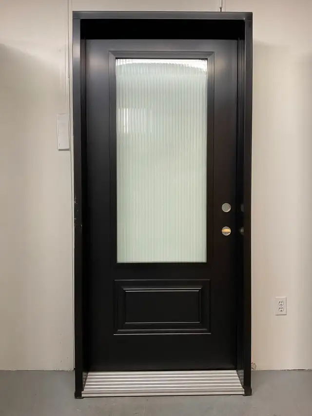 1430PA Porte d’acier 36G Noire Verre style Masterline  23×49