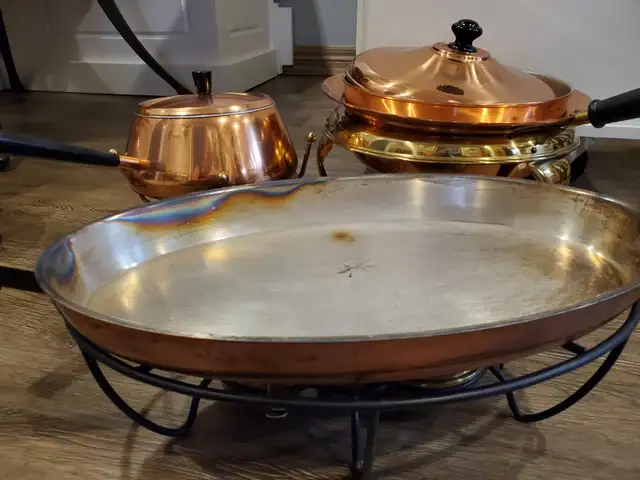 BRASS FONDUE POTS VARIOUS SIZES LIKE NEW - Photo 7