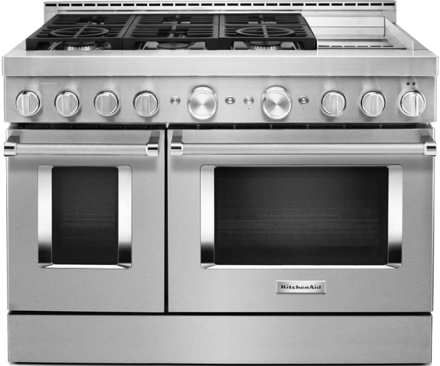 Kitchenaid Gas Range KFGC558JSS 48' Slide In Self Clean & Convec - Photo 2