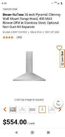 36 INCH RANGE HOOD