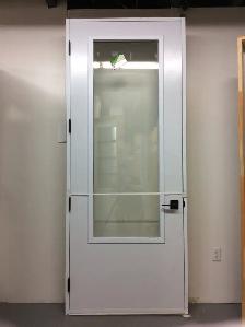 1210PA Porte d’acier 36″D Blanche Clair 21×65 bosser seuil plat