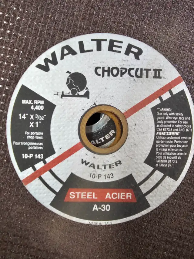 New Walter chop saw blades 14' X 6 in total