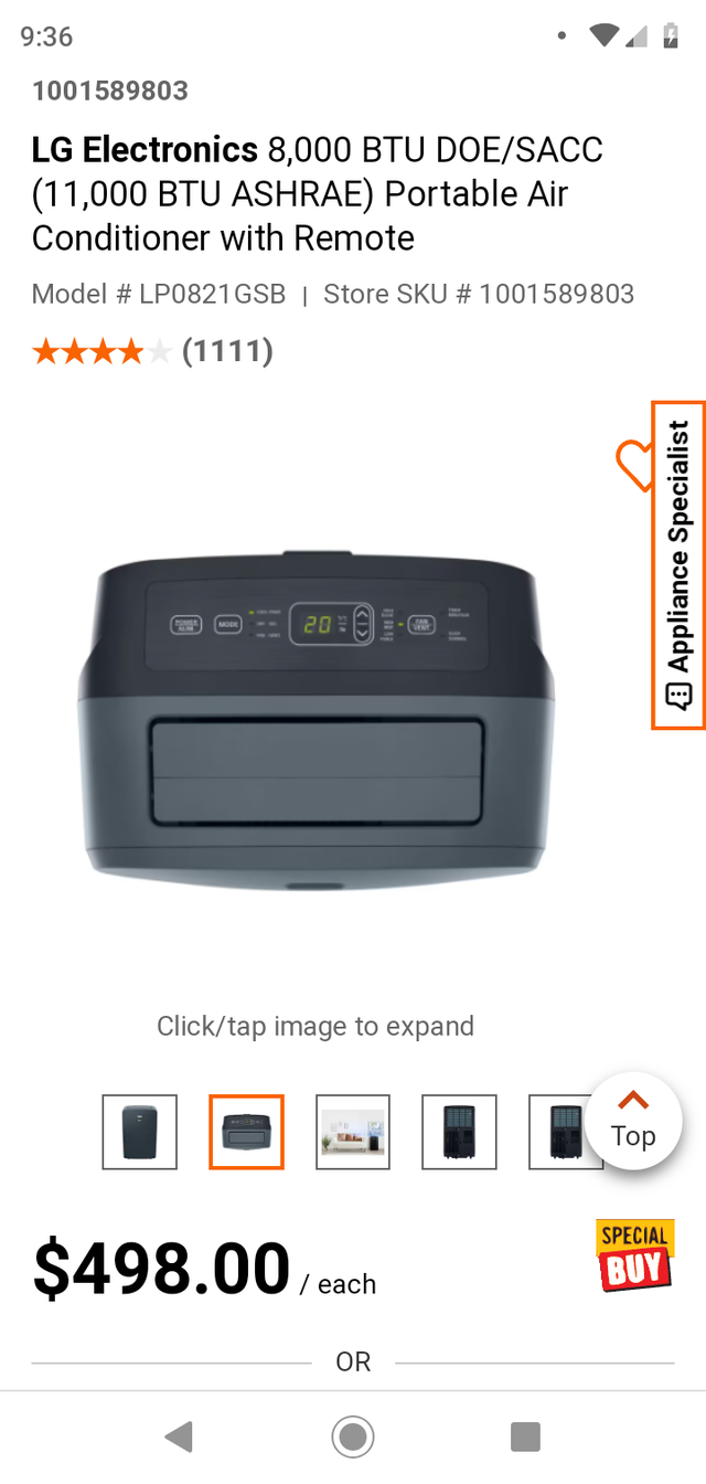 LG PORTABLE AIR CONDITIONER - Photo 3