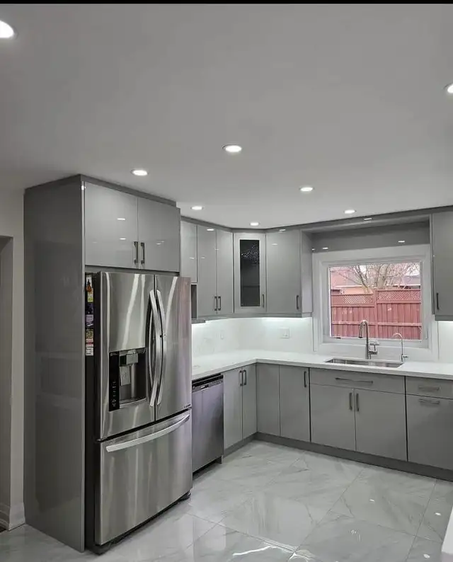 floating vanity kitchen cabinets quartz countertops - Photo 4