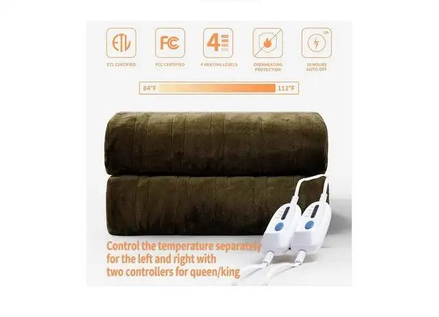 JET'S Home Heated Blanket | King/ Queen/ Full | 4 Levels