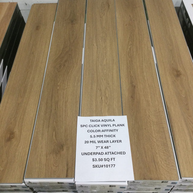 APRIL VINYL SALE, SPC CLICK VINYL PLANK TAIGA AQUILA.