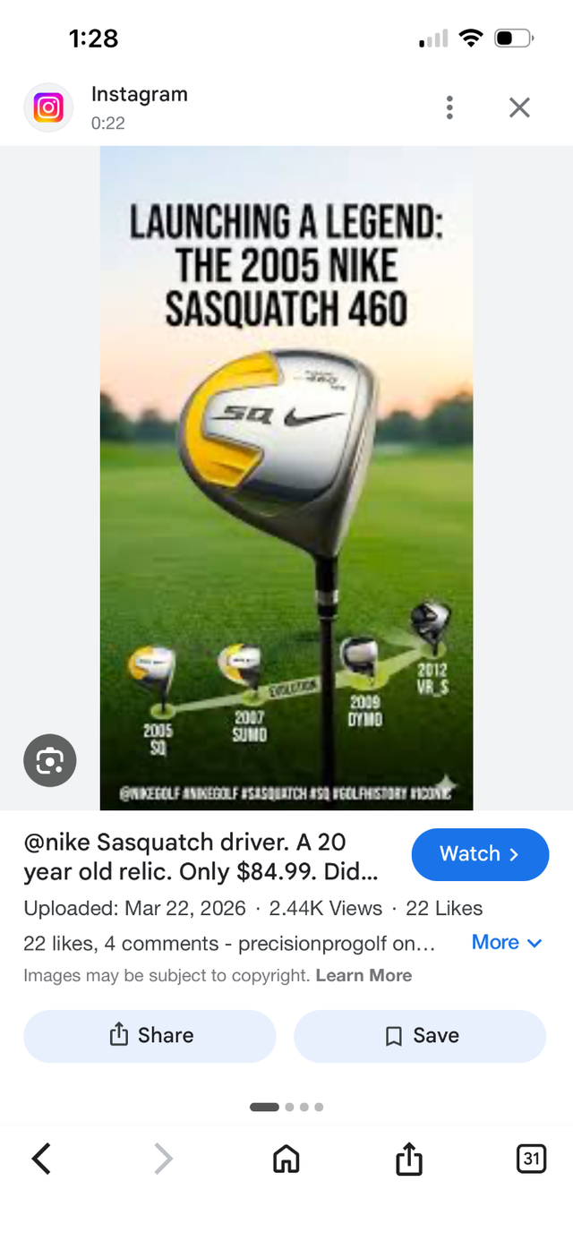 Nike RH Susquatch Driver for Sale with Cover