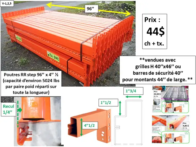 montant RR 44''x111'' 1/2, poutres, grilles prix sur photos - Photo 7