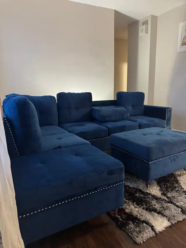 New Blue Luxury Sofa Set With Free Delivery