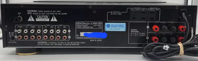 denon PMA-360 vintage stereo amplifier with cords - Photo 6