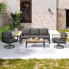 Brand New 5Pcs Patio Furniture Set Swivel Roker Chairs $999