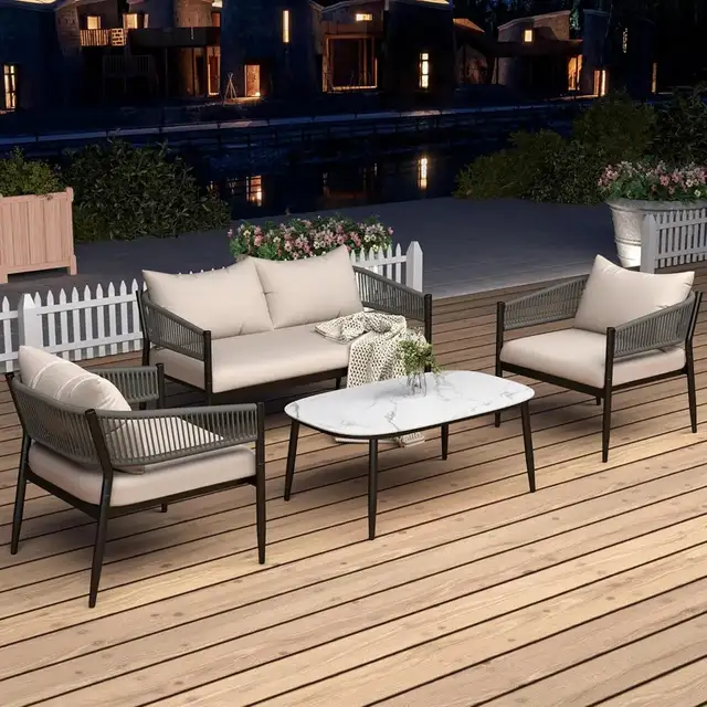Brand New 4Pcs Patio Furniture Set - 4.5' Thick Cushions $499