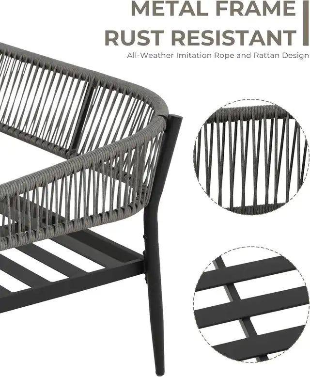 Brand New 4Pcs Patio Furniture Set - 4.5' Thick Cushions $499 - Photo 5