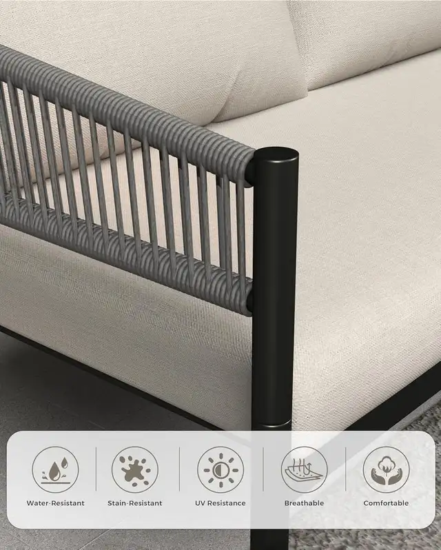 Brand New 4Pcs Patio Furniture Set - 4.5' Thick Cushions $499 - Photo 6