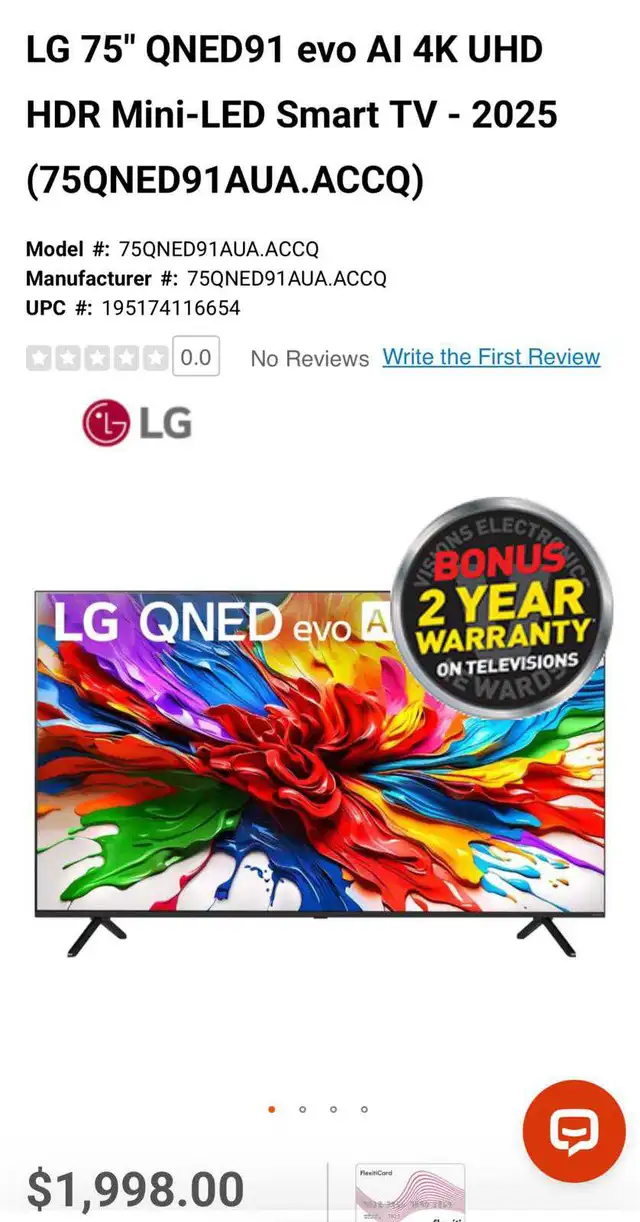 LG 75' QNED91 evo AI 4K UHD Mini-LED Smart TV - Photo 3